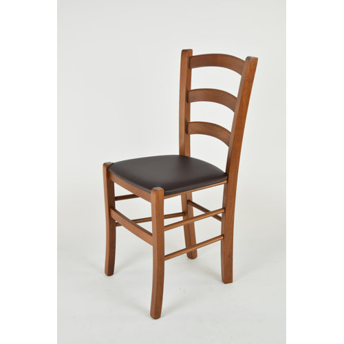 Esszimmerstuhl Walraven aus Massivholz Marlow Home Co. Polsterfarbe: Braun| Rahmenfarbe: Kirsche Esszimmerstuhl Walraven aus Massivholz Marlow Home Co. Polsterfarbe: Braun| Rahmenfarbe: Kirsche